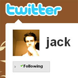 @jack, aka Twitter co-founder Jack Dorsey